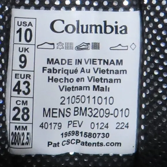 Columbia* Men's Gunnison II Omni Heat Waterproof 200G‎ Insulation Boots~ Size 10