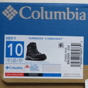 Columbia* Men's Gunnison II Omni Heat Waterproof 200G‎ Insulation Boots~ Size 10