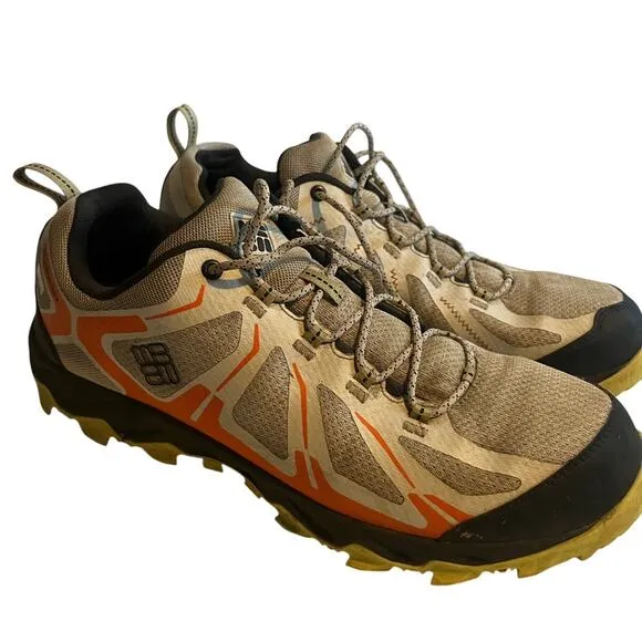 Columbia waterproof trail shoes gray orange size 13