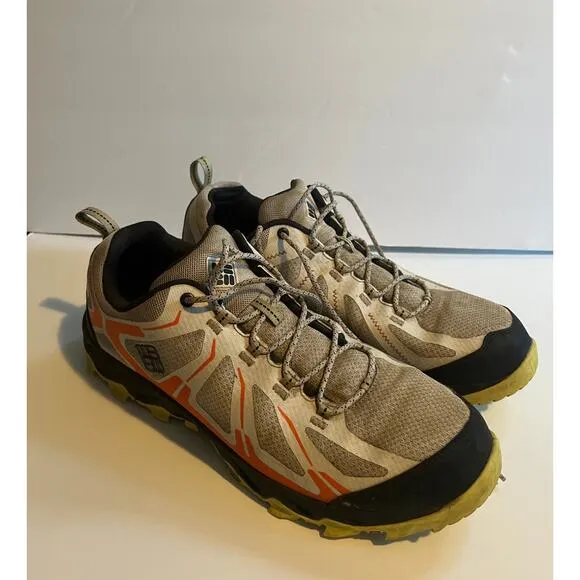 Columbia waterproof trail shoes gray orange size 13