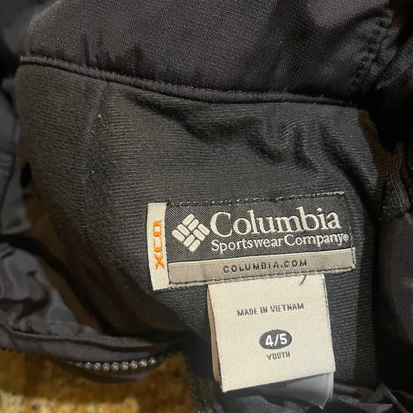 Columbia XCQ Youth Black Snow Ski Pants Bib Overalls Warm Insulated 4/5 Boy Girl