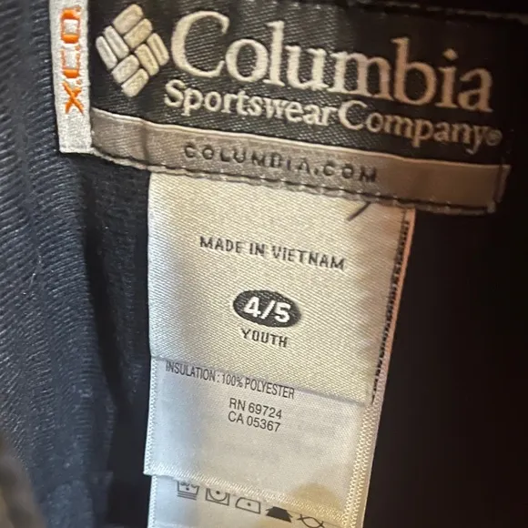 Columbia XCQ Youth Black Snow Ski Pants Bib Overalls Warm Insulated 4/5 Boy Girl
