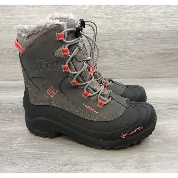 Columbia Youth Bugaboot III Gray Insulated Waterproof Winter Boots Size 6M