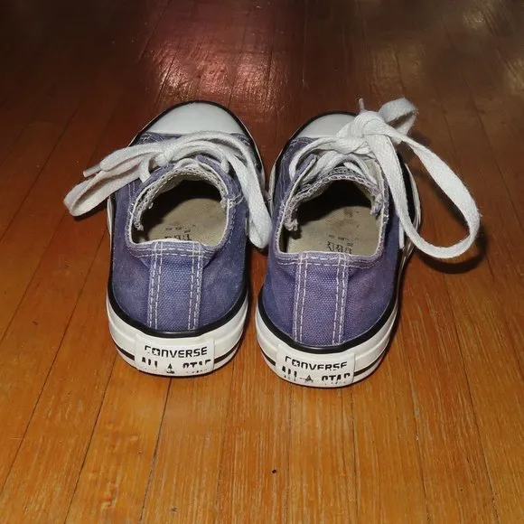 Converse All Star black mono &amp; blue canvas low top sneakers shoes 11