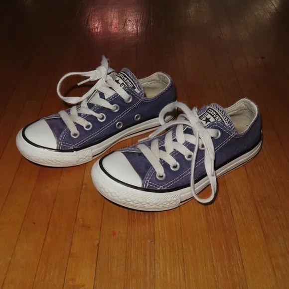 Converse All Star black mono &amp; blue canvas low top sneakers shoes 11