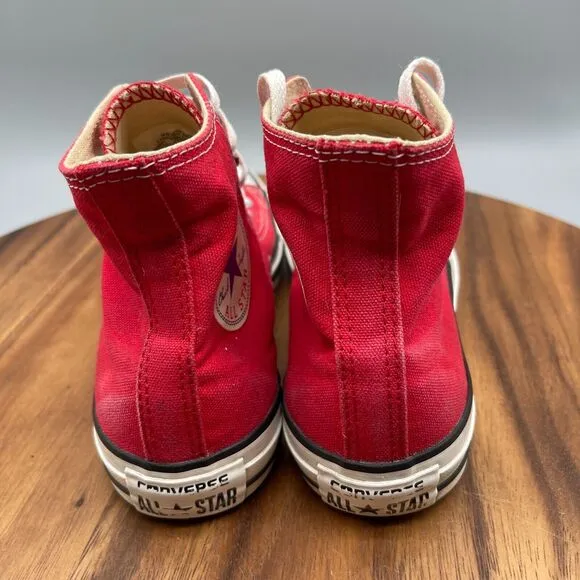 Converse All Star Chuck Taylor Shoes Womens Size 7 Red Hi Tops Sneakers