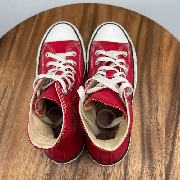Converse All Star Chuck Taylor Shoes Womens Size 7 Red Hi Tops Sneakers