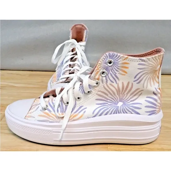 CONVERSE ALL STAR CTAS MOVE HI CANVAS FLORAL Shoes Women Size 9.5