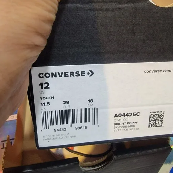 🤩Converse ALL STAR CTAS OX Sz 12 Toddler Shoes LEATHER RED Sneakers A04425C