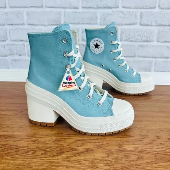 ⭐Converse Chuck 70 DE LUXE HEEL HI Sz 5.5 Mens Platform Boots Teal Shoes A08279C