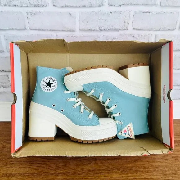 ⭐Converse Chuck 70 DE LUXE HEEL HI Sz 5.5 Mens Platform Boots Teal Shoes A08279C