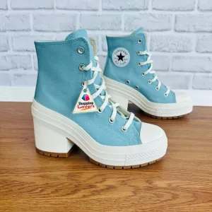 ⭐Converse Chuck 70 DE LUXE HEEL HI Sz 5.5 Mens Platform Boots Teal Shoes A08279C