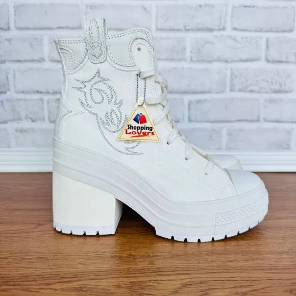 ⭐Converse Chuck 70 De Luxe Heel Western Hi Platform 5.5 Men Boots White A10335C
