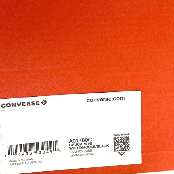 Converse Chuck 70 High White Mouse Shoes Casual Suede Canvas Men's Size A01780C