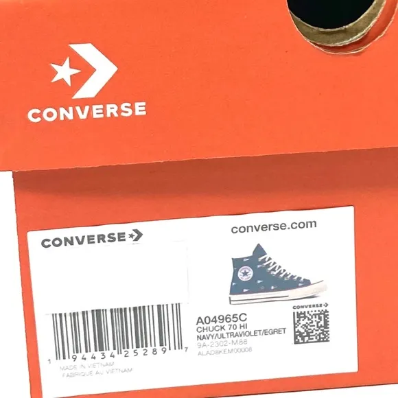 Converse Chuck 70 Shoes For Men Skate Canvas Navy High Top Sneakers A04965C