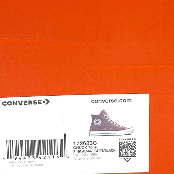 Converse Chuck 70 Sneakers For Men High Top Pink Aura Shoes Canvas Skate 172683C