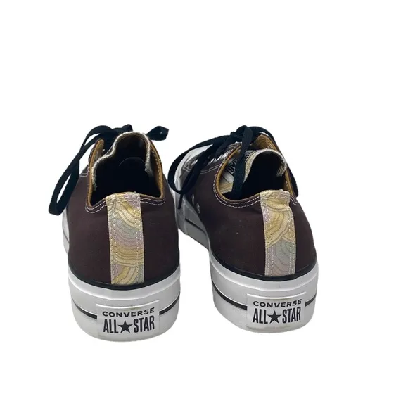 Converse Chuck Lift Men Platform Low Shoes Skate Canvas Brown Custom 171210C-WB