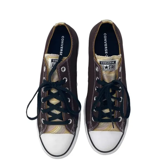 Converse Chuck Lift Men Platform Low Shoes Skate Canvas Brown Custom 171210C-WB