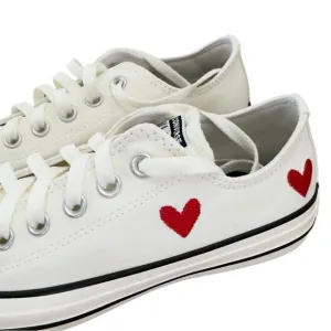 Converse Chuck Taylor All Star Custom Embroidered Heart Lace Up Sneakers. NEW. 7