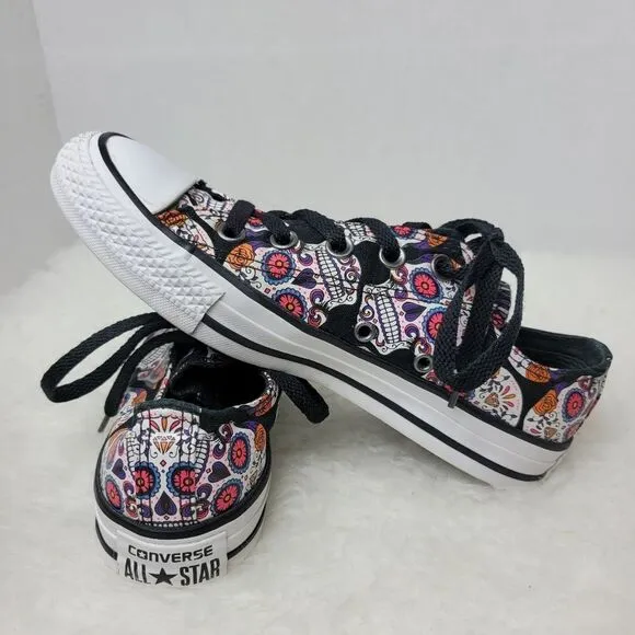 Converse Chuck Taylor All Star Day Of Dead  Sugar Skulls Sneakers Shoes Size 6