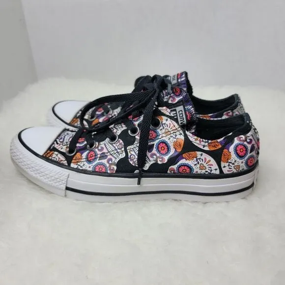 Converse Chuck Taylor All Star Day Of Dead  Sugar Skulls Sneakers Shoes Size 6
