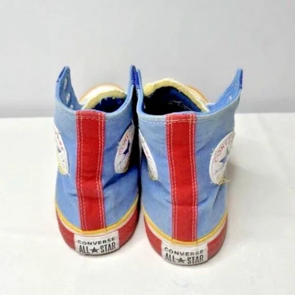 Converse Chuck Taylor All Star High Double Logo Blue Men’s 8.5 Shoes No Laces