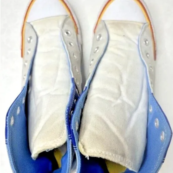Converse Chuck Taylor All Star High Double Logo Blue Men’s 8.5 Shoes No Laces