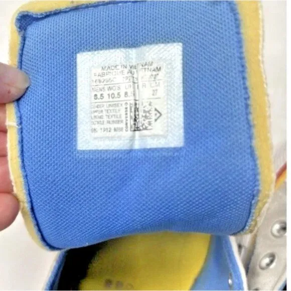 Converse Chuck Taylor All Star High Double Logo Blue Men’s 8.5 Shoes No Laces