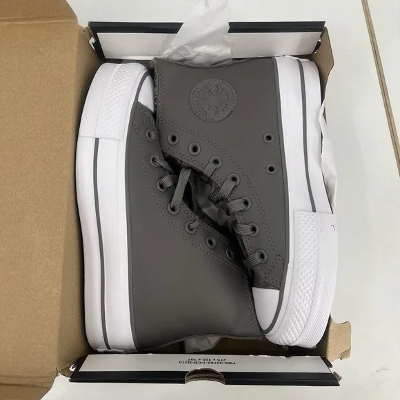 Converse Chuck Taylor All Star‎ Lift Platform Leather &amp; Sherpa Shoes- A05511C