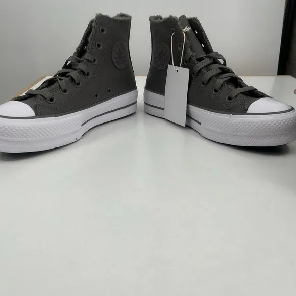 Converse Chuck Taylor All Star‎ Lift Platform Leather &amp; Sherpa Shoes- A05511C