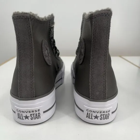 Converse Chuck Taylor All Star‎ Lift Platform Leather &amp; Sherpa Shoes- A05511C