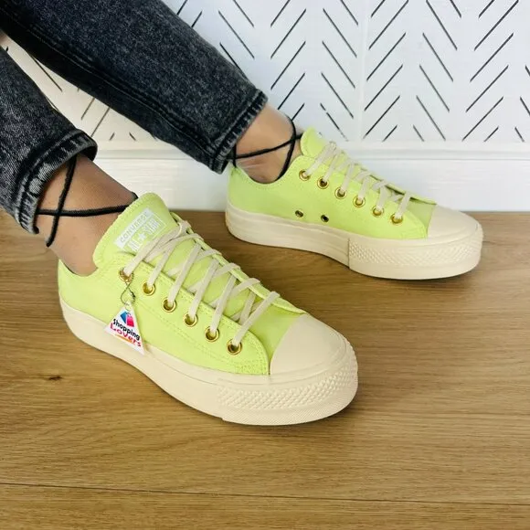 ⭐Converse Chuck Taylor All Star Lift Platform Sz 7.5 Women's Shoes Green A09913F