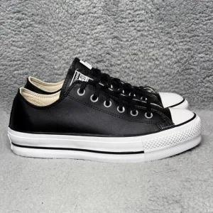 Converse Chuck Taylor All Star Lift Platform Womens 9 Sneakers Black Leather