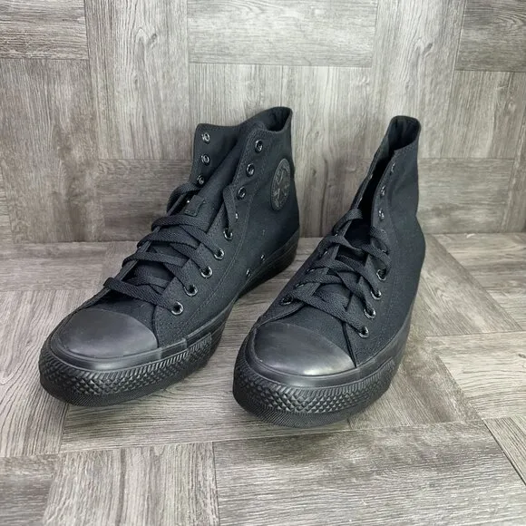 Converse Chuck Taylor All Star Men's size 15 Triple Black Canvas Hightop Shoes