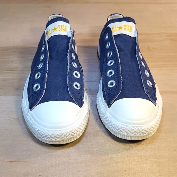 Converse Chuck Taylor All Star Navy Blue No Tie Slip On Athletic Shoes