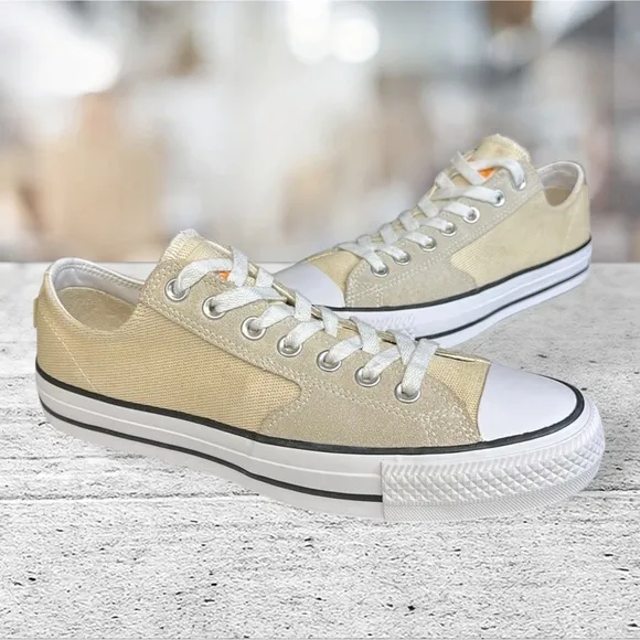 Converse Chuck Taylor All Star Pro Beige Khaki Suede Low 165280C Shoes M-8 W-10