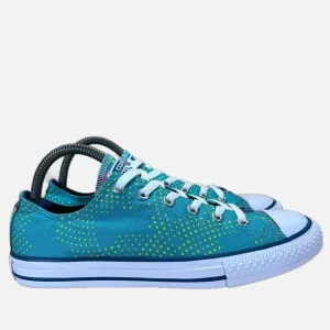Converse Chuck Taylor All Star Womens Size 8 (6Y) Shoes Sneakers Blue Neon Polka