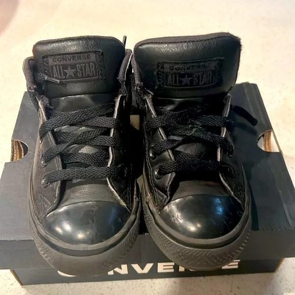 CONVERSE CHUCK TAYLOR Black &amp; Red MID TOP and MID GS 'AXEL'