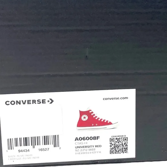 Converse Chuck Taylor Canvas High Top For Men Shoes Red White Sneaker A06008F