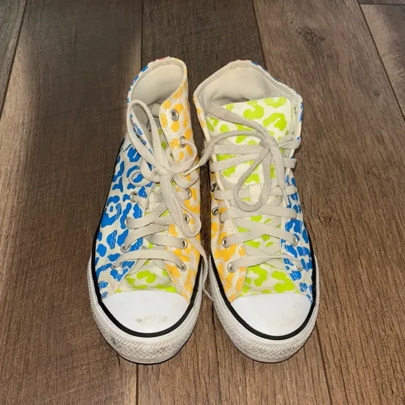 Converse Chuck Taylor Cheetah Leopard Print Multicolor Shoes Sneakers 4.5