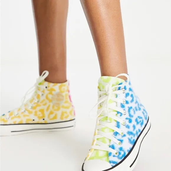 Converse Chuck Taylor Cheetah Leopard Print Multicolor Shoes Sneakers 4.5
