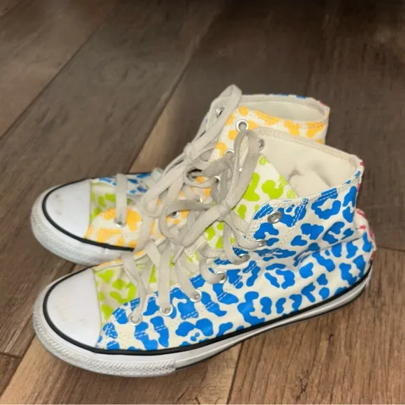 Converse Chuck Taylor Cheetah Leopard Print Multicolor Shoes Sneakers 4.5