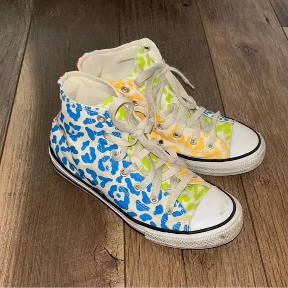 Converse Chuck Taylor Cheetah Leopard Print Multicolor Shoes Sneakers 4.5
