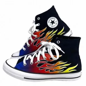 Converse Chuck Taylor High Shoes Women Kids Black A04715F Skate Sneakers Canvas