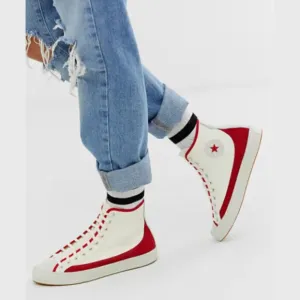 Converse Chuck Taylor Sasha Vintage Sneakers in Red and White Women's 8