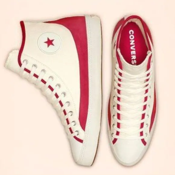 Converse Chuck Taylor Sasha Vintage Sneakers in Red and White Women's 8