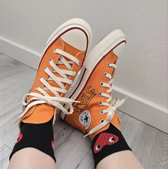 Converse × Come Tees Chuck 70s Star Path orange hi-top sneakers | WMS 10