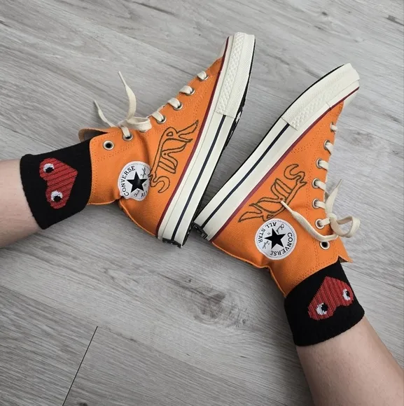 Converse × Come Tees Chuck 70s Star Path orange hi-top sneakers | WMS 10