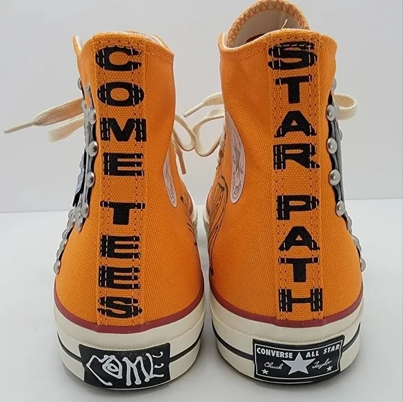 Converse × Come Tees Chuck 70s Star Path orange hi-top sneakers | WMS 10