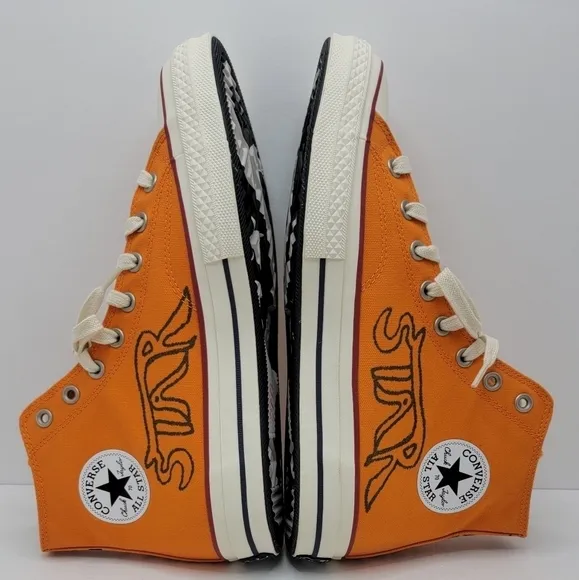 Converse × Come Tees Chuck 70s Star Path orange hi-top sneakers | WMS 10